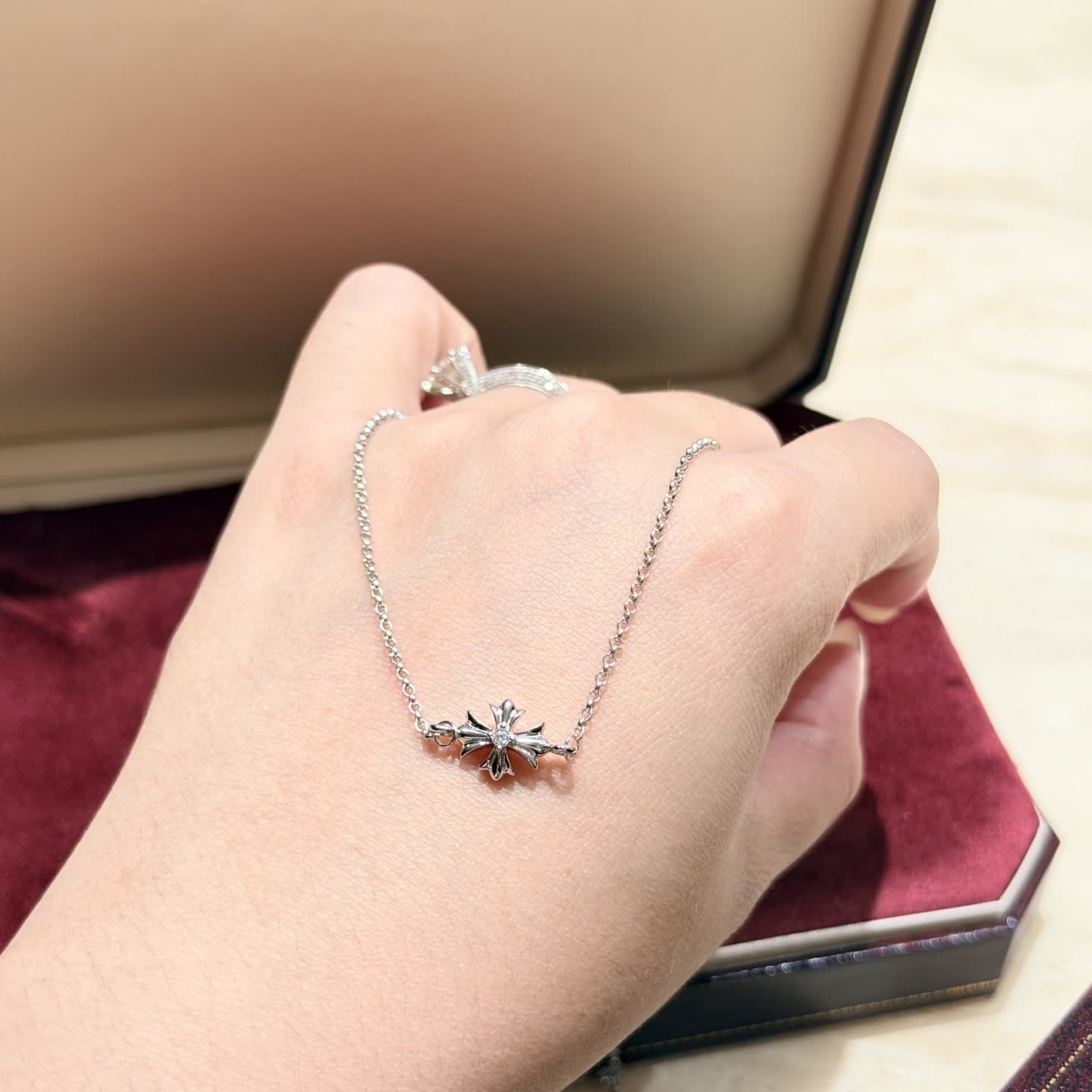 Chrome Hearts Silver Flower Necklace